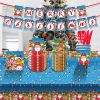 Christmas 10-piece set  Set Party Supplies Snowman Disposable Tableware Paper Plates and Napkins Banners Plastic tablecloths Cutlery Serves 50 for Mer