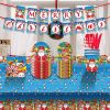 Christmas 10-piece set  Set Party Supplies Snowman Disposable Tableware Paper Plates and Napkins Banners Plastic tablecloths Cutlery Serves 50 for Mer