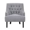 Modern Traditional Accent Chair Gray Chenille Upholstery Button-Tufted Solid Wood 1pc Living Room Furniture