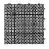 12 x 12 Inch Black Interlocking Deck Tiles Plastic Waterproof Outdoor All Weather Anti-slip Bathroom Shower Balcony Porch Strong Weight Capacity Upto
