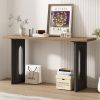 Uniquely Designed Console Table made of Fraxinus Mandschuric Solid Wood Veneer,with Distinctive Round Hollow Legs, Suitable for Foyer, Living Room