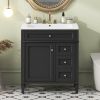 30'' Bathroom Vanity with Top Sink, Modern Bathroom Storage Cabinet with 2 Drawers and a Tipout Drawer, Single Sink Bathroom Vanity