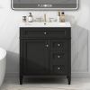 30'' Bathroom Vanity with Top Sink, Modern Bathroom Storage Cabinet with 2 Drawers and a Tipout Drawer, Single Sink Bathroom Vanity