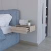 Vienna Floating Nightstand, Sleek Wall-Mounted Design with Spacious Drawer Storage, Dark Brown