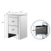 Mirrored Nightstand End Tables with 2/3/4-Drawer;  Silver Modern Beside Table;  Mirror Accent Side Table for Bedroom;  Living Room