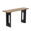 Uniquely Designed Console Table made of Fraxinus Mandschuric Solid Wood Veneer,with Distinctive Round Hollow Legs, Suitable for Foyer, Living Room