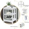 Set of 2 Multifunctional 3-Tier Nightstand Sofa Side Table with Reinforced Bars and Stable Structure