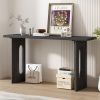 Uniquely Designed Console Table made of Fraxinus Mandschuric Solid Wood Veneer,with Distinctive Round Hollow Legs, Suitable for Foyer, Living Room